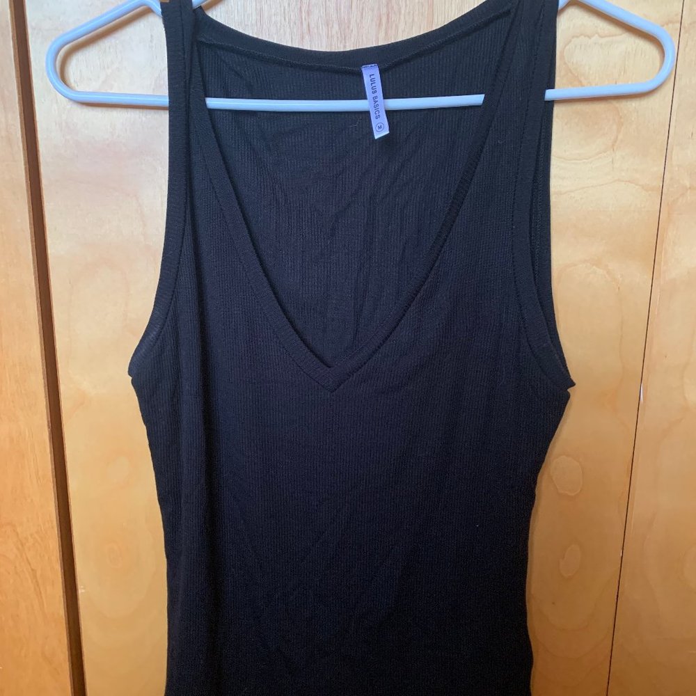 Lulus Basics It's Essential Black Ribbed Tank Top